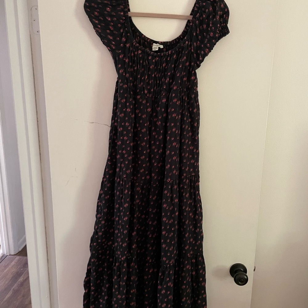 AE smocked tiered floral maxi dress